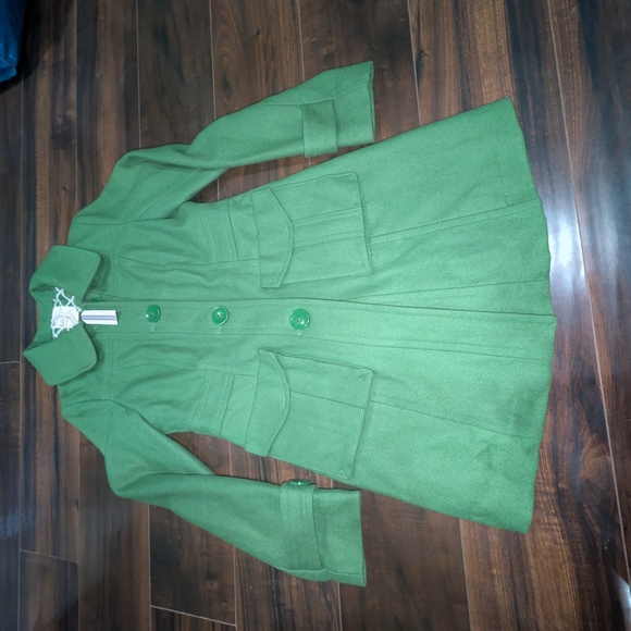 Tulle Emerald Button-Up Pea Coat - Picture 8 of 12